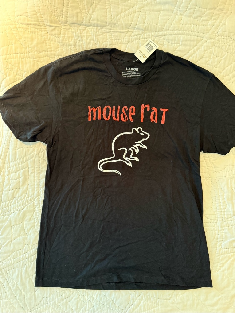 Mouse Rat Graphic Tee - Black with Red Print